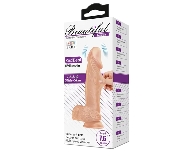 Baile Zebulon - élethű, herés vibrátor - 19cm (natúr)