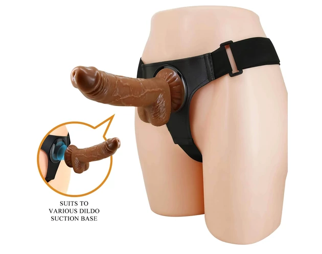Pretty Love Harness - univerzális alsó dildóval - 17 cm (fekete)