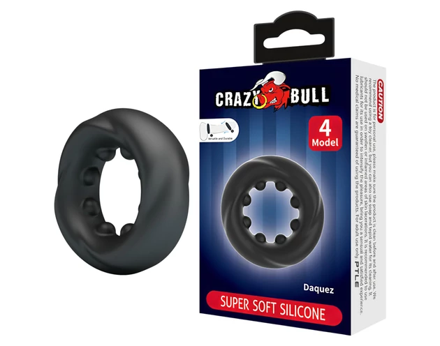 Crazy Bull - stimuláló péniszgyűrű (fekete)
