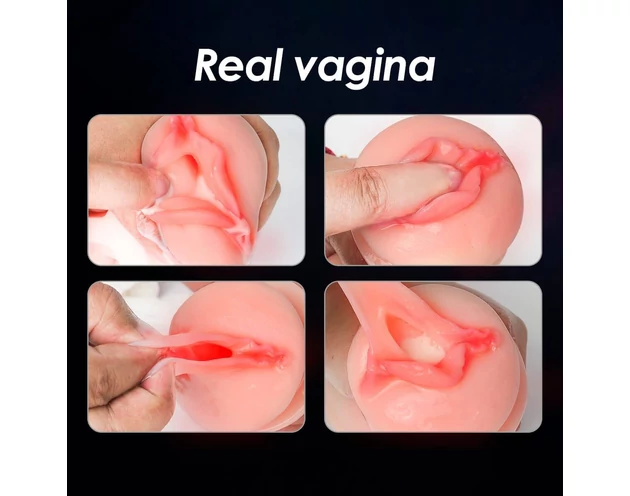 Zemalia 3D Real Touch - élethű műpunci tokban (fekete-natúr)