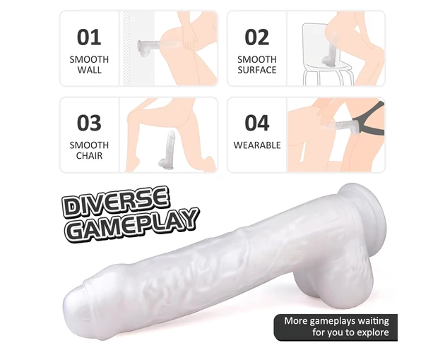 Sex HD Martin - tapadókorongos, herés élethű dildó (fehér)