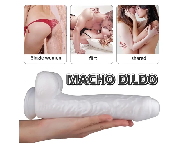 Sex HD Martin - tapadókorongos, herés élethű dildó (fehér)