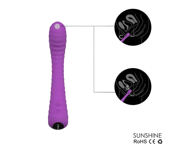 Sex HD Sunshine - akkus, barázdált G-pont vibrátor (lila)