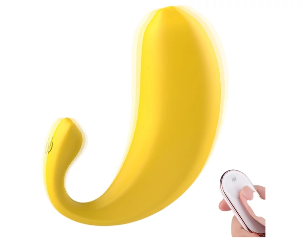 Sex HD - okos, banán formájú vibrációs tojás (sárga)