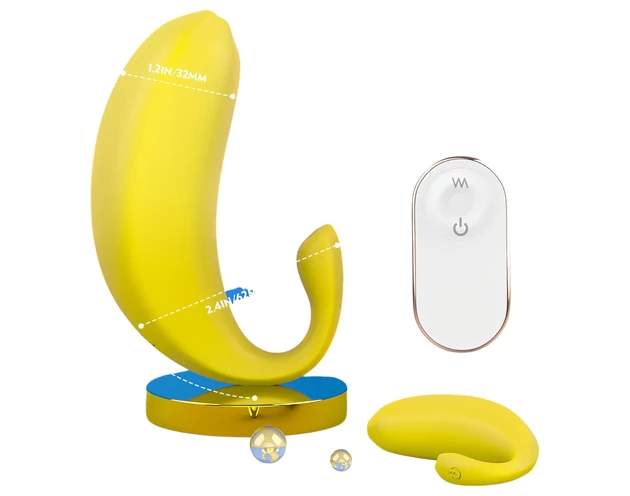 Sex HD - okos, banán formájú vibrációs tojás (sárga)