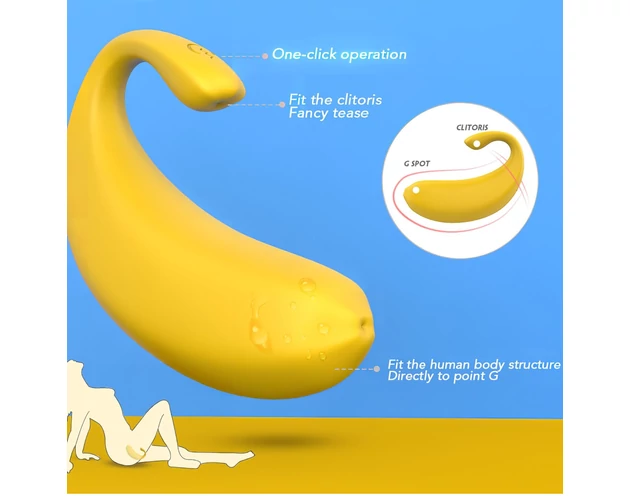 Sex HD - okos, banán formájú vibrációs tojás (sárga)