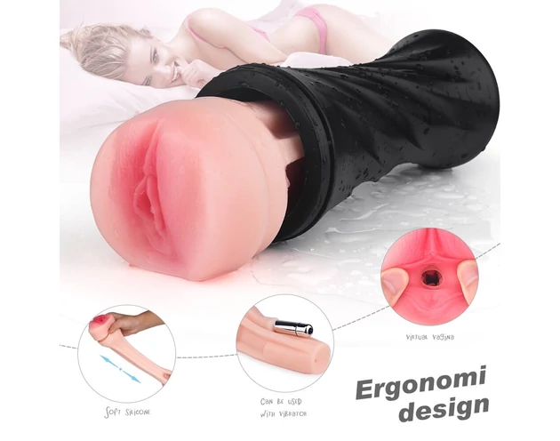 Sex HD Marcus - élethű műpunci tokban (fekete-natúr)