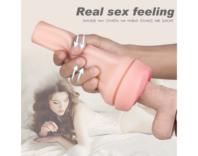 Sex HD Marcus - élethű műpunci tokban (fekete-natúr)