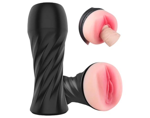 Sex HD Marcus - élethű műpunci tokban (fekete-natúr)