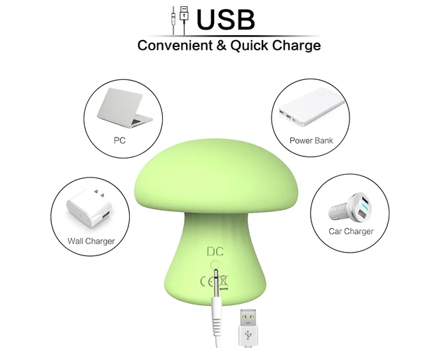 Magic Mushroom - akkus arc masszírozó (zöld)