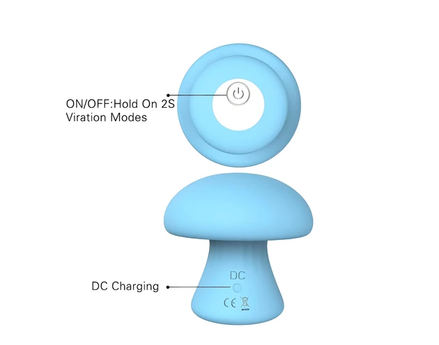 Magic Mushroom - akkus arc masszírozó (kék)