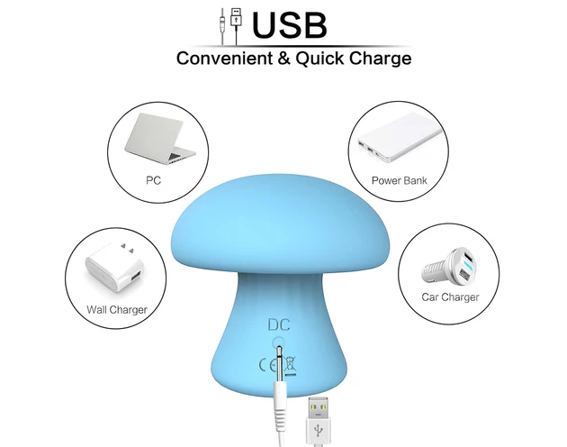 Magic Mushroom - akkus arc masszírozó (kék)