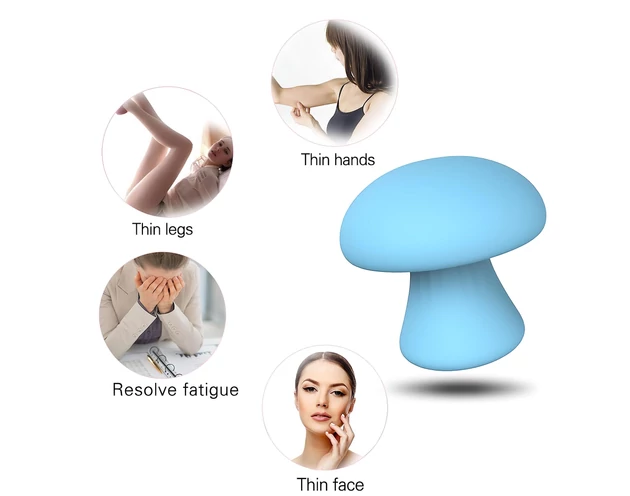 Magic Mushroom - akkus arc masszírozó (kék)