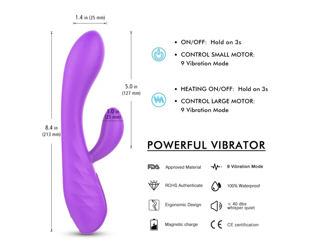 Sex HD Muses - akkus, vízálló melegítő vibrátor (lila)