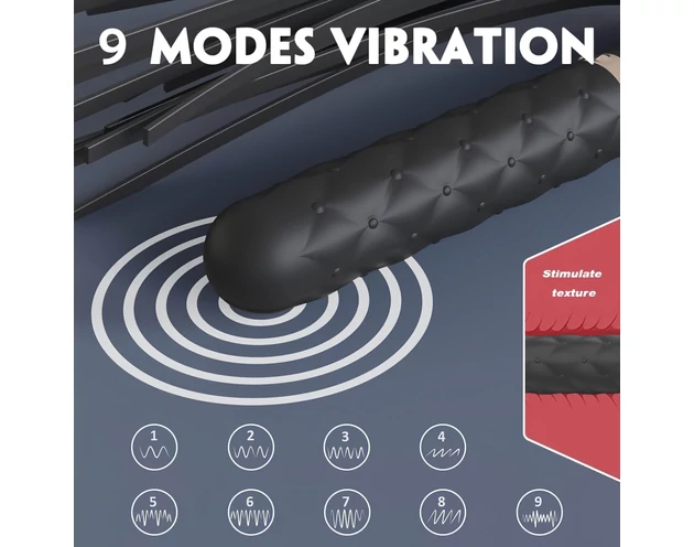 Sex HD Bloody Mary - akkus, vízálló vibrátor és ostor (fekete)