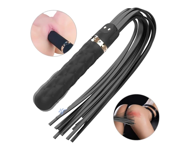 Sex HD Bloody Mary - akkus, vízálló vibrátor és ostor (fekete)