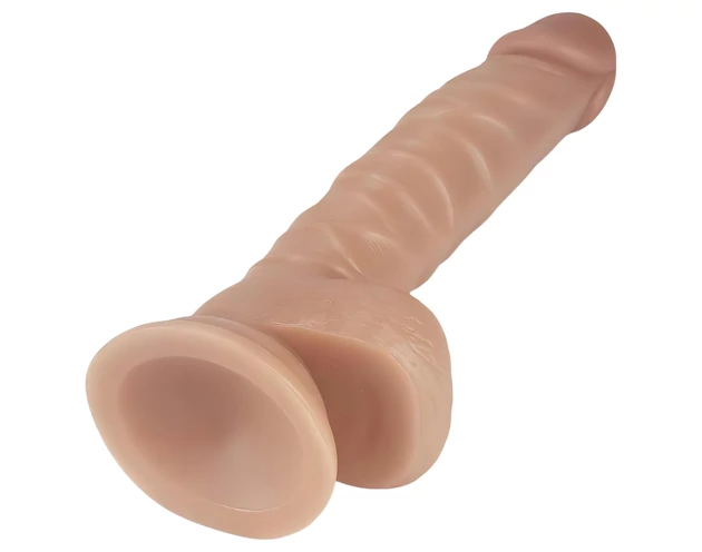 Lovetoy Real Extreme - tapadókorongos dildó - 21cm (natúr)