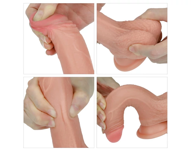 Lovetoy Nature Cock - kétrétegű élethű dildó - 18cm (natúr)