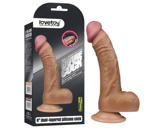 Lovetoy - élethű, hajlított dildó - 20cm (natúr)