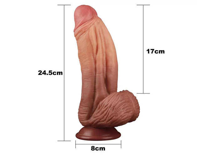 Lovetoy - kétrétegű élethű dildó - 26cm (natúr)