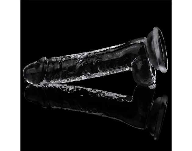 Lovetoy Flawless Clear - tapadókorongos dildó - 19cm (átlátszó)