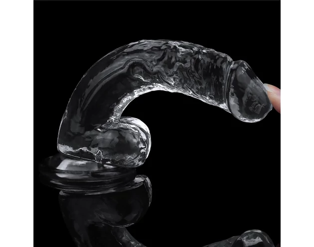 Lovetoy Flawless Clear - tapadókorongos dildó - 19cm (átlátszó)