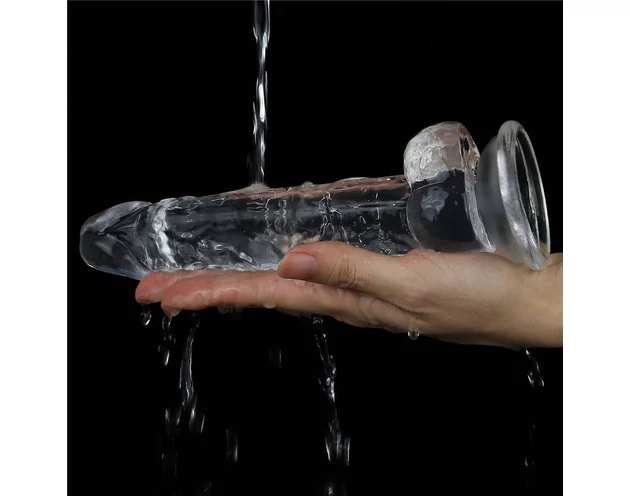 Lovetoy Flawless Clear - tapadókorongos dildó - 19cm (átlátszó)