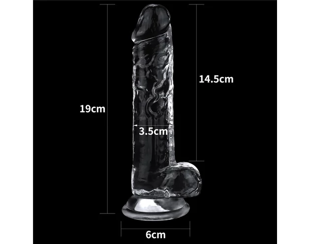 Lovetoy Flawless Clear - tapadókorongos dildó - 19cm (átlátszó)