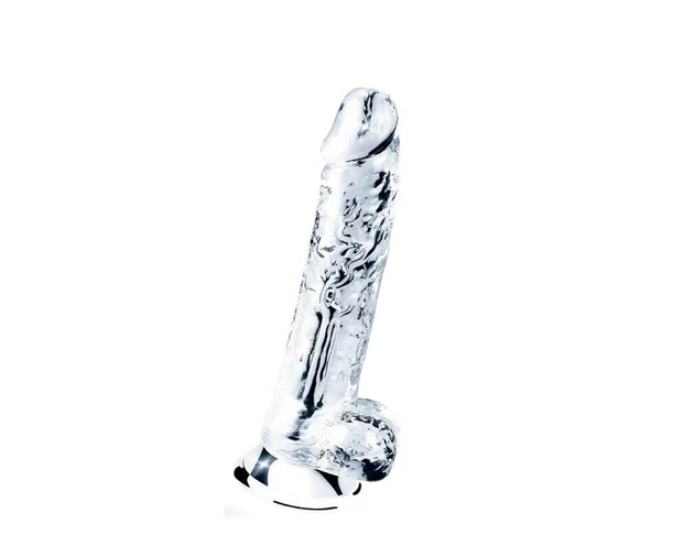 Lovetoy Flawless Clear - tapadókorongos dildó - 19cm (átlátszó)
