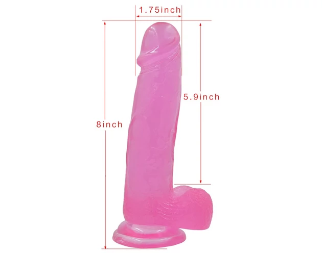 Lovetoy Jelly Studs - tapadókorongos dildó - 20cm (pink)