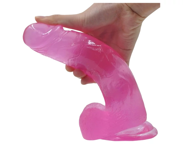 Lovetoy Jelly Studs - tapadókorongos dildó - 20cm (pink)