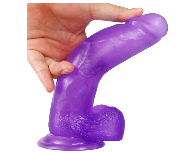 Lovetoy Jelly Studs - tapadókorongos dildó - 20cm (lila)