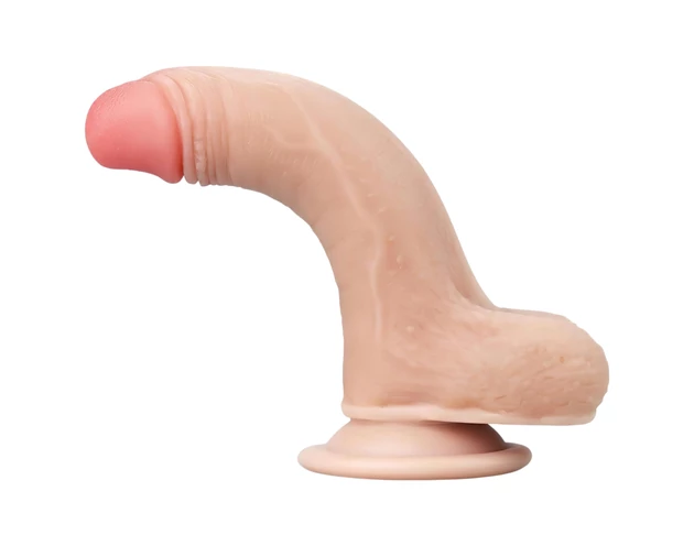 Lovetoy Sliding-Skin - kétrétegű dildó - 18cm (natúr)