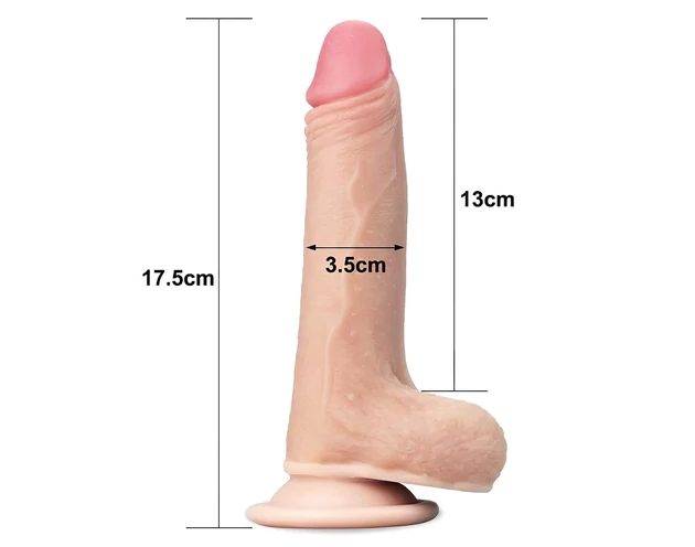Lovetoy Sliding-Skin - kétrétegű dildó - 18cm (natúr)