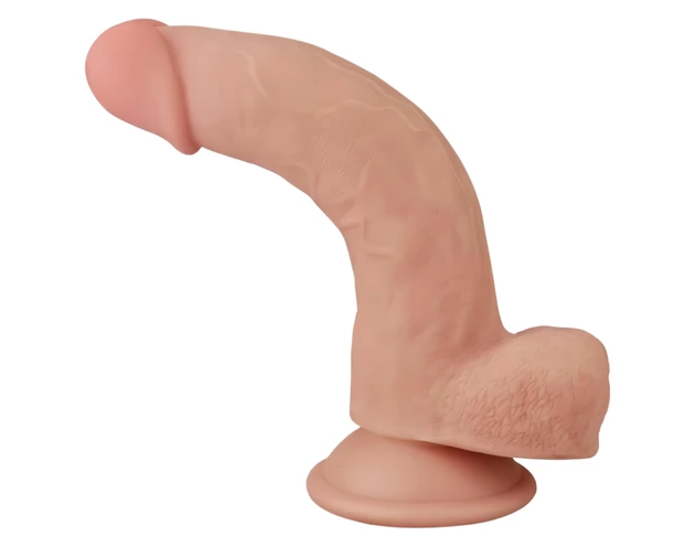 Lovetoy Sliding-Skin - kétrétegű dildó - 21cm (natúr)