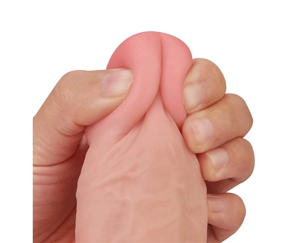 Lovetoy Sliding-Skin - kétrétegű dildó - 23cm (natúr)