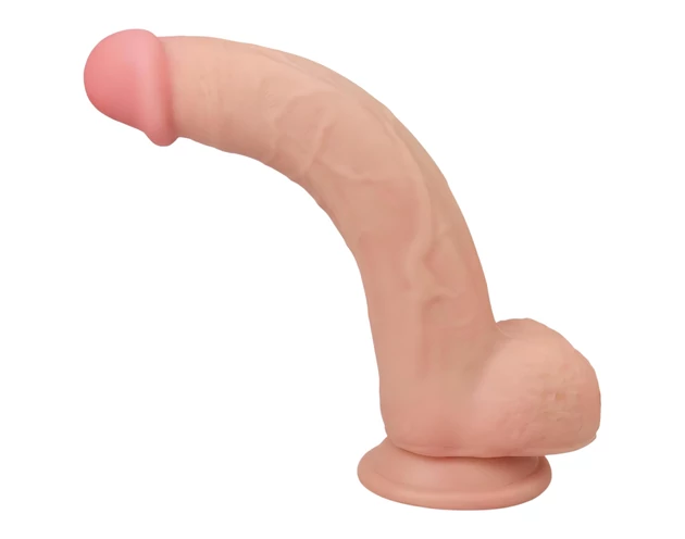Lovetoy Sliding-Skin - kétrétegű dildó - 23cm (natúr)