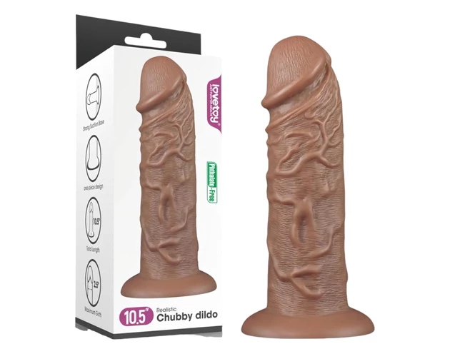 Lovetoy Chubby - tapadókorongos élethű dildó - 25cm (natúr)