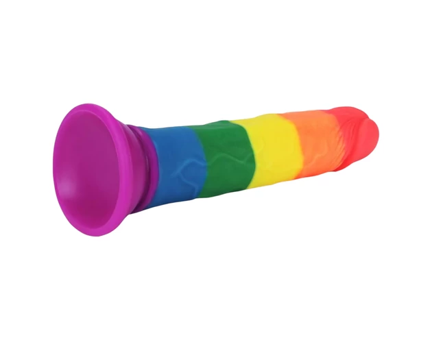Lovetoy Prider - élethű dildó - 19cm (szivárvány)