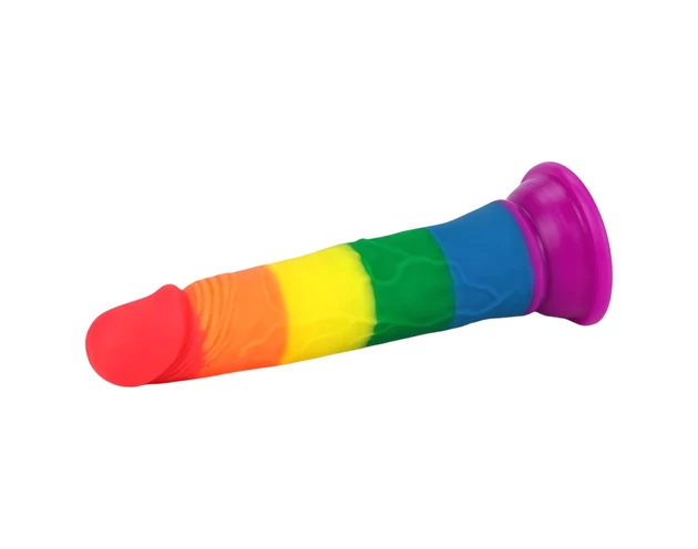 Lovetoy Prider - élethű dildó - 19cm (szivárvány)