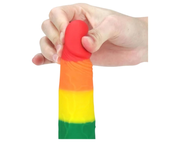 Lovetoy Prider - élethű dildó - 19cm (szivárvány)