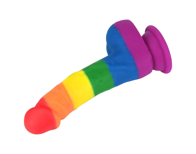 Lovetoy Prider - élethű szilikon dildó - 19cm (szivárvány)