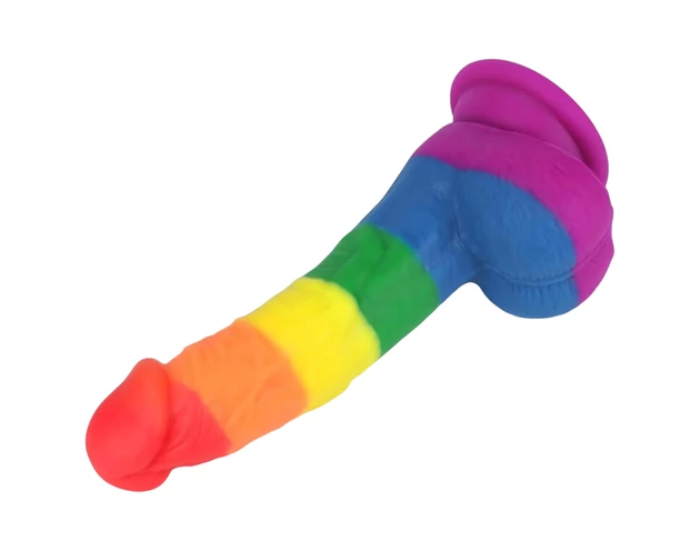 Lovetoy Prider - élethű szilikon dildó - 19cm (szivárvány)