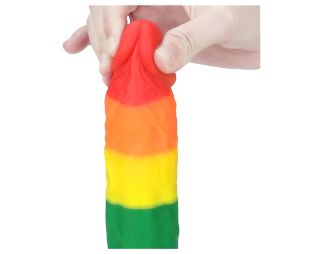 Lovetoy Prider - élethű szilikon dildó - 19cm (szivárvány)