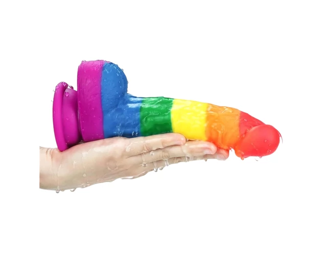 Lovetoy Prider - élethű szilikon dildó - 19cm (szivárvány)