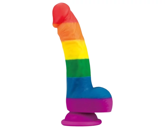 Lovetoy Prider - élethű szilikon dildó - 19cm (szivárvány)