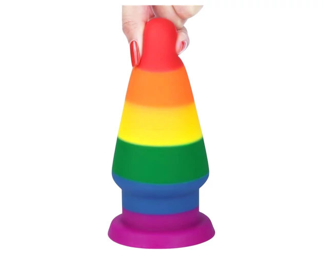 Lovetoy Prider - anál tágító plug - 15cm (szivárvány)
