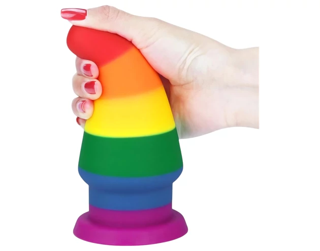 Lovetoy Prider - anál tágító plug - 15cm (szivárvány)