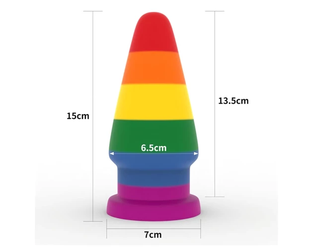 Lovetoy Prider - anál tágító plug - 15cm (szivárvány)