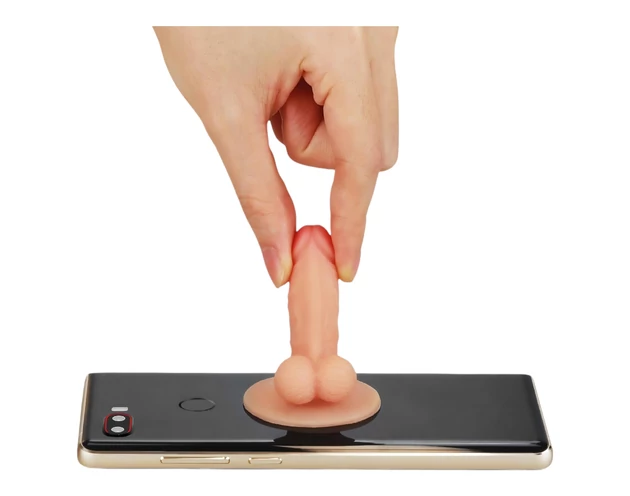 Lovetoy - tapadókorongos telefon tartó - minidildó (natúr)